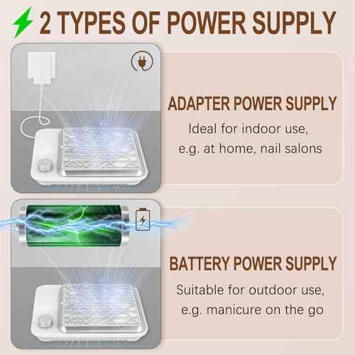 Cordless Nail Dust Collector Rechargeable, Professional Dust Collector Nail Tech Vacuum Fan Dust Collector for Acrylic Nails Dip Powder Removal Home Salon Manicures