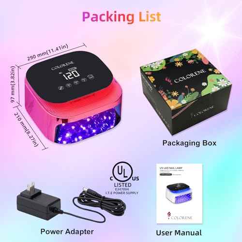 Cordless UV LED Nail Lamp, 60W Rechargeable Nail Dryer Gel Polish Light, Intelligent Auto Sensor LCD Display Nail Lamp, Portable 30 Beads Led Nail Light with 4 Timer Setting