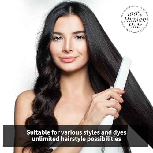 Clip in Hair Extensions Real Human Hair, 100% Brazilian Virgin Real Human Hair 7pcs Per Set with 16Clips Double Weft for Women (20 Inch, 120g, 1B Natural Black)