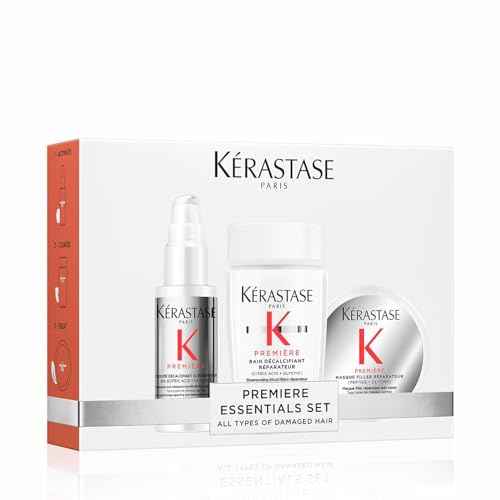 Kerastase Premiere Discovery Set For Damaged Hair - Repairing Mini Pre-Shampoo, Shampoo and Mask For Weakened and Damaged Hair Types, Hydrates, Controls Frizz and Strengthens