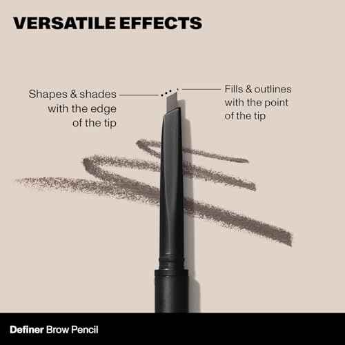 Morphe Definer Dual-Ended Brow Pencil & Spoolie - Eyebrow Pencil with Precision Slanted Tip for Shaping, Defining & Filling - Smooth, No-Tug Formula - Java (0.003 oz)