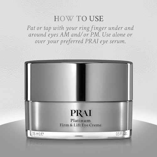 PRAI Beauty Platinum Firm and Lift Eye Creme - Tightening and Firming Eye Cream - Anti-Aging Under Eye Cream - Irritation Free - 0.5 Oz