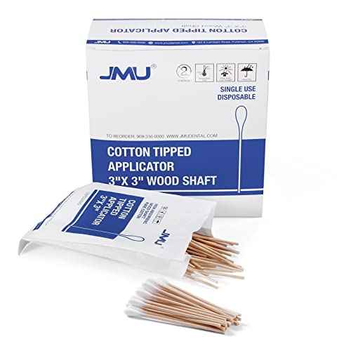 JMU Medical Cotton Swabs, 10000 Pcs Cotton Tipped Applicators 3 Inch, Non-sterile Natural Cotton, 10 Box