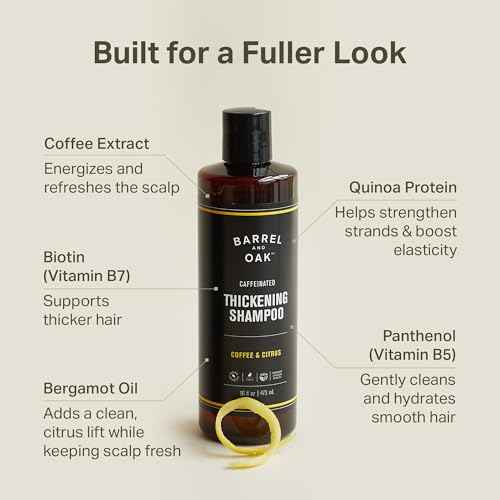 Barrel & Oak Coffee & Citrus Body Care Set, Caffeinated Face Wash, Shampoo and Conditioner Set for Men, Refreshing Grooming Kit, Vegan Gifts for Men, 3-Pack