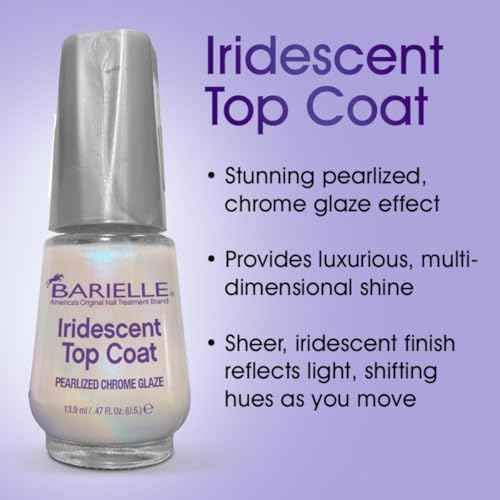 BARIELLE Iridescent Top Coat .47 oz. - Pearlized Chrome Glaze Nail Polish Top Coat
