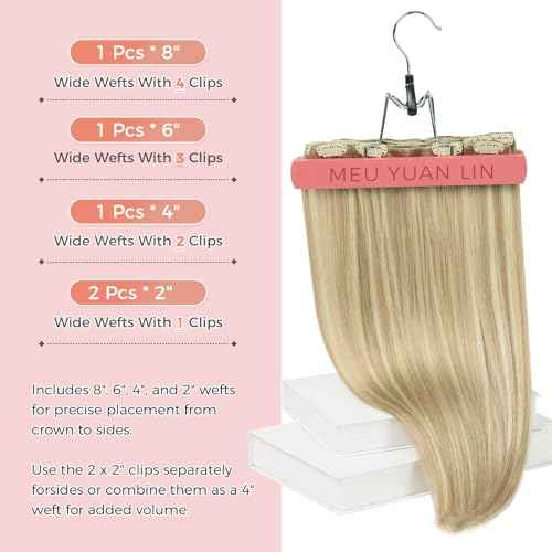 Hair Clip In Hair Extensions Straight Remy Clip In Hair Extensions Real Human Hair Light Blonde Highlighted Golden Blonde 20inch 80g 5pcs