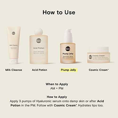 Moon Juice Plump Jelly Hyaluronic Acid Serum for Face - Hydrating Serum with Peptides & Mushrooms, Anti Aging Skincare for Dehydrated Skin, Barrier Support & Elasticity, Vegan & Cruelty-Free, 1 Fl oz