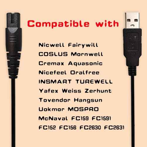 Water Flosser Charger for Nicwell F5025 Charging Cable Replacement for COSLUS F5020E Oralfree Nicefeel Insmart Waterfloss USB Cord Plug in Adapter¡¦