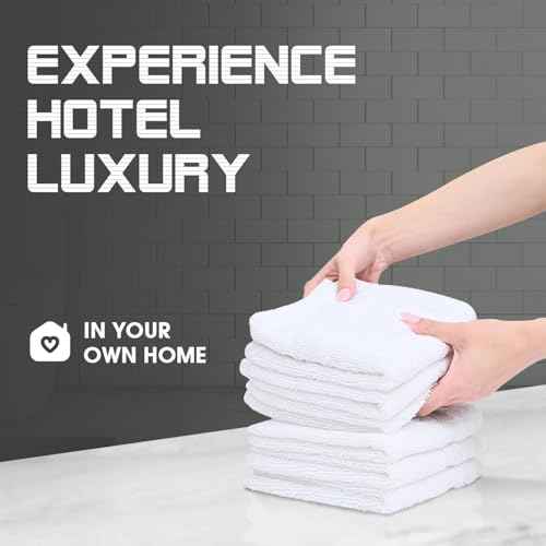 Oakias 100% Cotton Wash Cloths 60 Pack White - 12 x 12 Inches Ring Spun Cotton Facial Towels - Highly Absorbent Quick Dry Spa Towels - Bulk Washcloths Ideal for Scrubbing and Cleaning