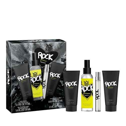 Vera Wang Rock Princess Eau de Toilette 4 Piece Gift Set, Notes of Waterlily, Tahitian Flower, and Vanilla, Women's Fragrance, Long Lasting, Everyday Fragrance