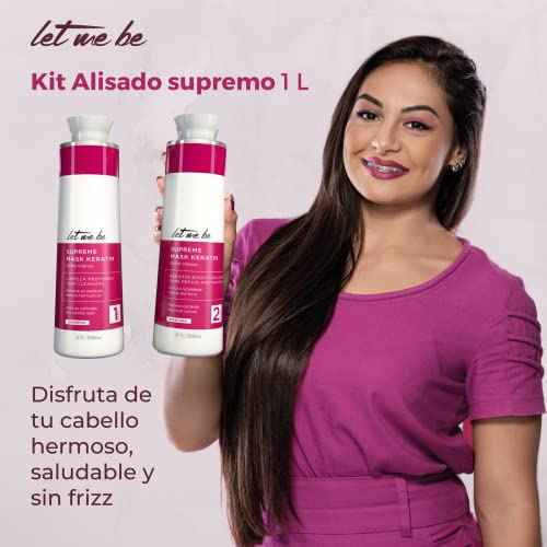 Let Me Be Keratin Hair Kit ? Progressive Supreme Mask & Deep Cleansing Shampoo 2x1L (33.8 fl oz) ? Frizz Control, Intense Shine ? Professional Smoothing System for All Hair Types