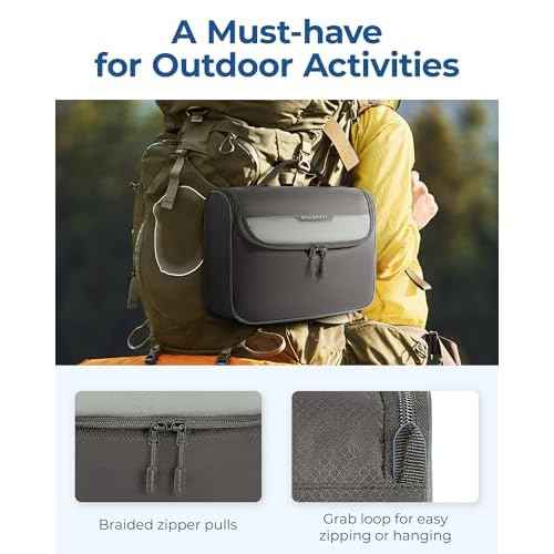BAGSMART Travel Toiletry Bag for Men, Hanging Toiletry Bag for Mens Traveling, Outdoor Activities, Bathroom Shaving, Travel Essentials Dopp Kit Organizer 360 Swivel Hook Water Resistant, Blue