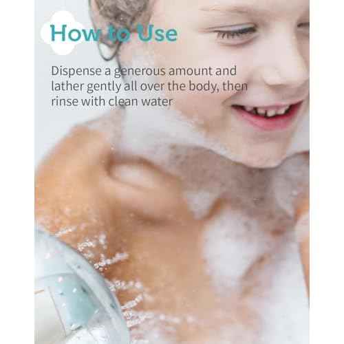 GOONGBE Kids' Mild Body Wash - Korean Kids Body Cleanser - Hydrating & Refreshing Low pH Soft Bubble Foaming with Panthenol and Amino Acids - Allergen Free Scent, 10.1 fl.oz.