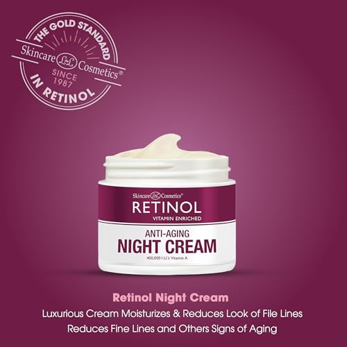 Retinol LIVAURA Skincare LdeL Cosmetics Night Cream Vitamins A + C + E Works While You Sleep to Reduce Fine Lines And Other Signs of Aging 1.7 Oz.
