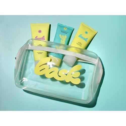 Bask Sunscreen Carry-on Kit: Travel Size Gift Set Bundle with Beach and Travel Pouch | SPF 30 & 50 Sheer Moisturizing Lotion, Daily Invisible Gel SPF 40 Face Sunscreen, & Convenient Travel Pouch
