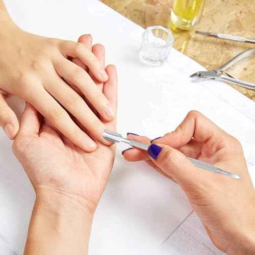 4pcs Cuticle Pusher Metal Cuticle Pusher Tool Kit Nail Cleaner Cuticle Care Nail Cuticle Remover Tools Nail Scraper Under Nail Cleaner Tool Cuticle Pushers for Fingernails Toenails