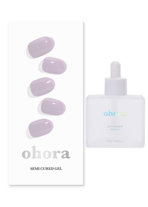 ohora Semi Cured Gel Nail Set of 2 (Pro Easy Peel Remover & N Cream Lavender) - Professional Salon-Quality Nail Care