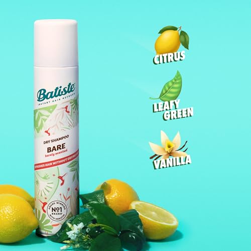 Batiste Dry Shampoo, Bare Fragrance, Refresh Hair and Absorb Oil Between Washes, Waterless Shampoo for Added Hair Texture and Body, 5.71 oz
