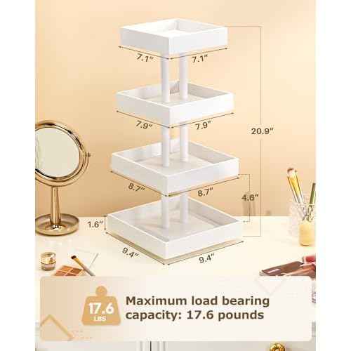 Homde Nail Polish Organizer for 120-212 Bottles, 360 Rotating Nail Polish Rack Holder, Display Storage Shelf for Fingernail Stand and Essential Oil, Gifts for Women Girls- Bamboo,White