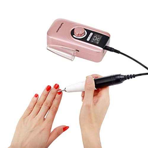 Miss Sweet RPM35000 Professional Rechargeable Portable Nail Drill Acrylic Nail Machine Electric Nail File for Acrylic (Rose Gold)