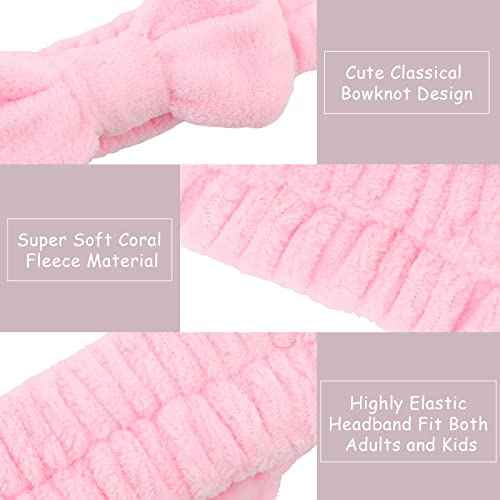 12PCS Microfiber Makeup Headbands and Wristbands Set for Women & Girls - Soft Elastic Bow Headbands with Highly Absorbent Wristbands for Face Washing, Shower, Skincare & Gifts