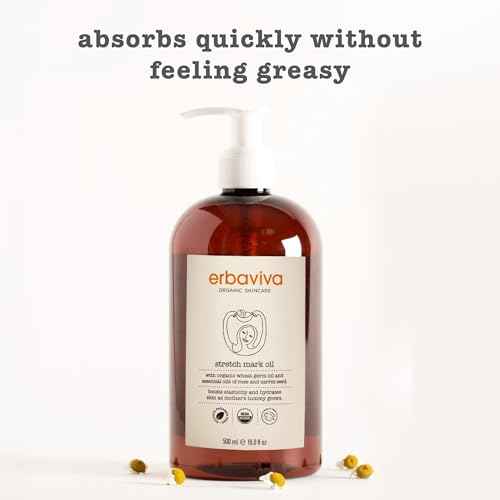 Erbaviva Organic Stretch Mark Oil for Pregnancy, Stretch Marks & Scars - 16 Fl Oz