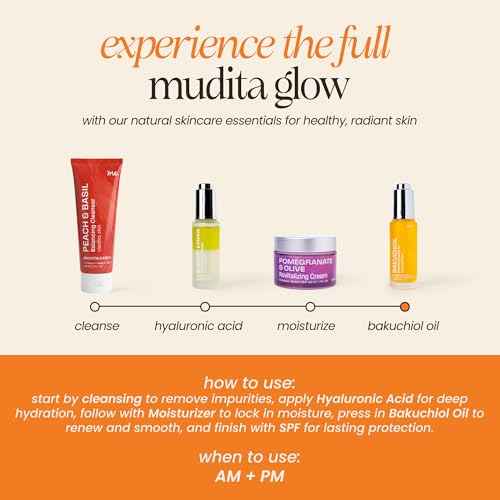 Mudita Earth Bakuchiol Face Oil ? Retinol Alternative for Women | Chia Seed & Prickly Pear Serum for Gua Sha & Lymphatic Drainage | Plant-Based Oil for Scar Heal, Healthy-Aging for Oily Skin - 1 fl oz