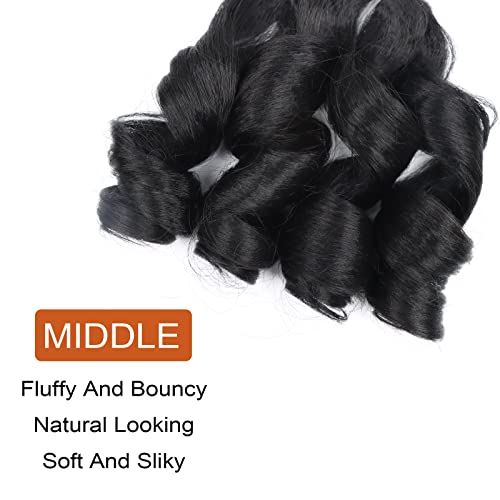 French Curly Braiding Hair 16 Inch 8 Packs Curly Braiding Hair French Curl Crochet Braids Micro Braiding Hair Bouncy Crochet Hair Pre Stretched with Curly Ends Hair Extensions(16 Inch/Pack of 8, 4#)