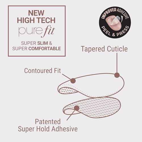 KISS imPRESS No Glue Mani 30 Pcs Press On Toenails, Hot Pink Stick On Extension False Nails for Toes, Peel & Press Easy Apply, Hassle-Free Removal, Includes Manicure Stick, Prep Pad & File