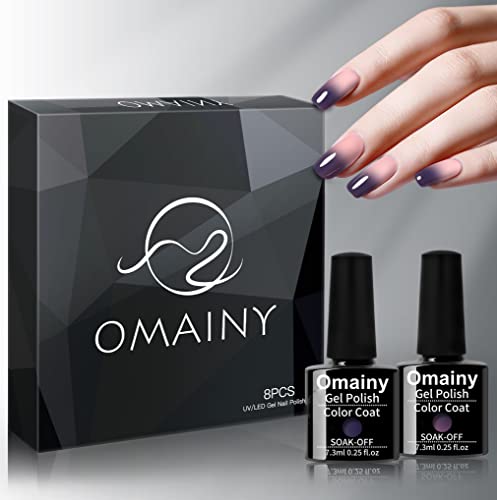 Omainy Gel Nail Polish Set,Color Changing Gel Nail Polish Set,Mood Changing Gel Nail Polish Set,Shellc Uv Gel Nail Polish,Temperature Change Gel Polish Set,Soak Off Uv Led Nail Polish Salon Art(4001)