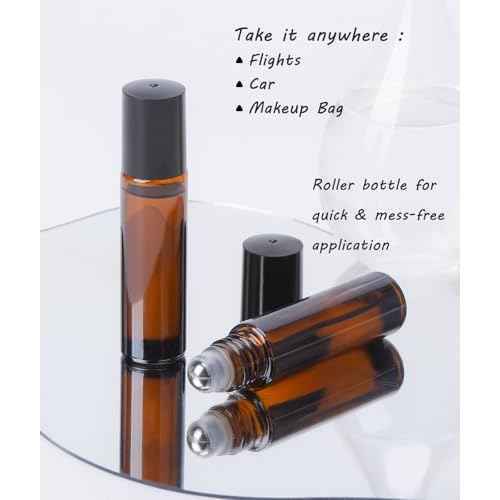 Organic Castor Oil for Face Roll On£¬Rollerball Deep Hydration for Skin Care and Hair, Castor Oil Organic Cold Pressed Unrefined Glass Bottle 8oz with 2 Roller