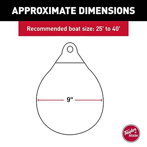 Taylor Made Tuff End Buoy, White (9") ? Flexible, Strong, Marine-Grade Vinyl Buoy for 25-40 Foot Boats ? Easy-to-use, Trivalve¢â Inflates with Standard Ball Pump ? 2020108079