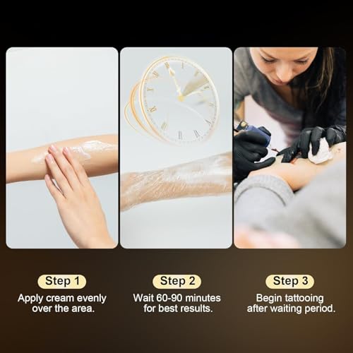 Tattoo Numbing Cream 6x Numbing Maximum Strength, Fast-Acting Pain Free for Tattoos, Piercings, Microneedling, and Cosmetic Procedures - Long-Lasting 1.76oz