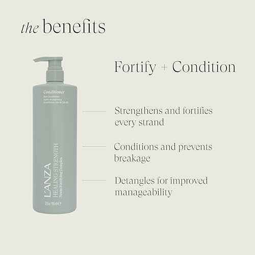 L'ANZA Healing Strength Conditioner, Anti Aging Daily Conditioner, Strengthens & Repairs Damaged Hair, Moisturizes, Detangles, Adds Shine, Color Safe, Anti-Humidity, Sulfate Free