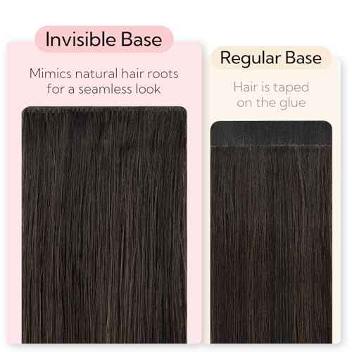 HOTBANANA Invisi Edge Tape in Hair Extensions Human Hair, 20inch 50g 20pcs Balayage Dark Brown Mixed Chestnut Brown Invisible Tape in Extensions Straight Seamless Real Remy Hair Injected