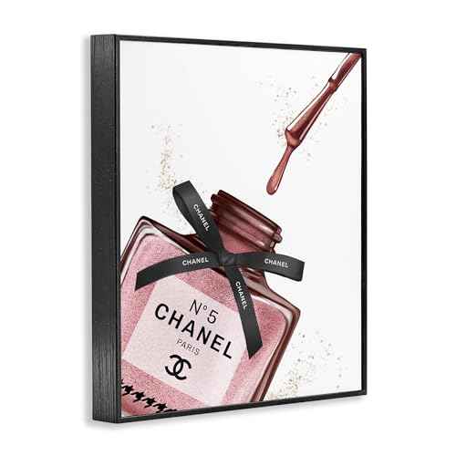 Stupell Industries Makeup Nail Polish Brush Drip Pink Fashion Design Framed Wall Art, Multi-Color