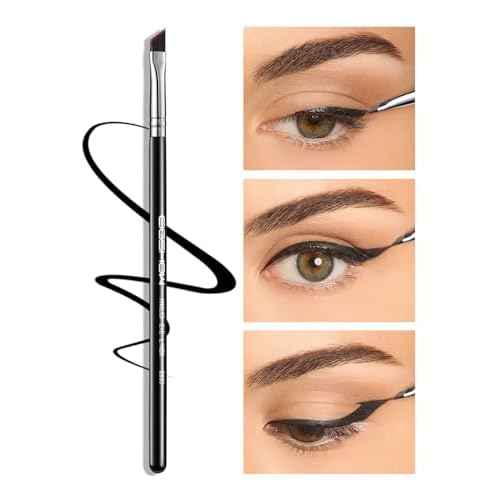 EIGSHOW Angled Eyeliner Brush & Eyeshadow Brush, High-End Precision Gel Liner and Short Smudge Brushes for Cat Eye, Winged Liner (E835&E806)