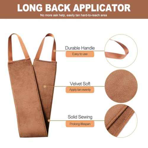 3 in 1 Self Tanning Mitts Self Tanner Mitt Applicator Tanning Brush Self Tanner Back Applicator, Tanning Gloves for Self Tan Mitt Applicator,Self Tanning Kit for Lotion,Spray Tan,Body,Sunless,Face
