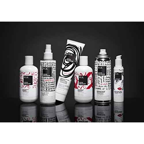IGK GOOD BEHAVIOR Ultra Smooth Shampoo Liter | Frizz Control + Hydrates + Shine | Vegan + Cruelty Free | 33.8 Oz
