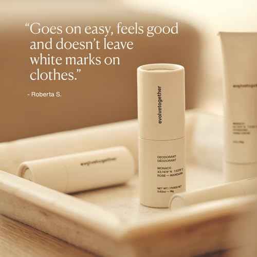 evolvetogether Aluminum Free Natural Deodorant for Women & Men | 4 Pack Travel Set | Neutralizes Odors, Soothes Skin | Vegan, Cruelty-Free, Baking Soda Free | Made in USA (Discovery)