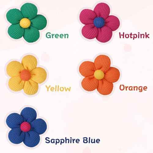 C?LLOT 10PCS Flower Hair Ties,4cm in Diameter Seamless Nylon Bands, Normal Ponytail Holders for Girls,Teens and Women