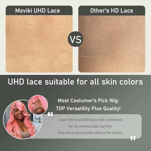 School Day Candy Pink Human Hair Wig Colored Body Wave Lace Front Wig Virgin Hair 13x4 UHD Transparent Swiss Soft Lace Preplucked Brazilian Hair 18"