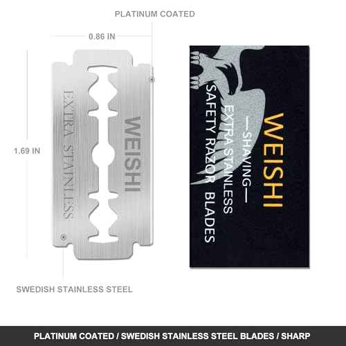WEISHI 100PCS Single Edge Razor Blades- Double Edge Safety Razor Extra Stainless Blades -Men's Safety for Shaving