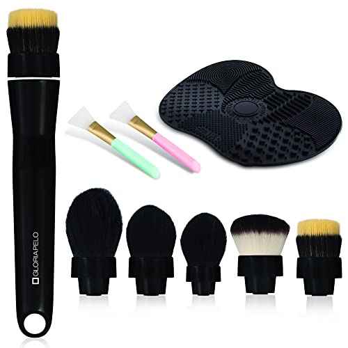 Electric Makeup Brush - Makeup Brushes Set Professional with 5 Interchangeable Heads ? 360-Degree Rotating Makeup Brush ? Flawless Application ? Natural Finish Foundation Powder Brush