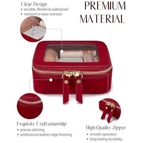 Popvibe Clear Makeup Bag Travel Cosmetic Case Transparent Toiletry Bag with Zipper, Portable Make Up Organizer Traveling Compact Car Bag for Essentials