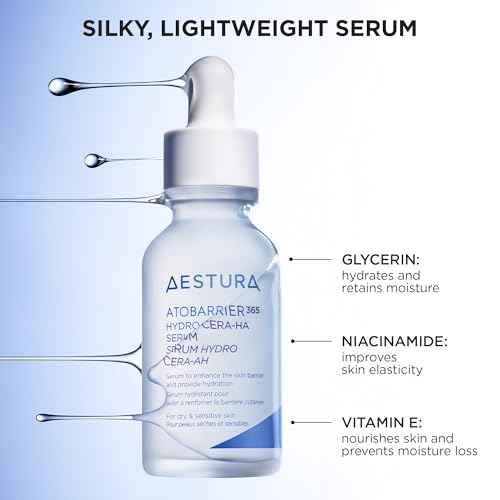 AESTURA ATOBARRIER365 Hydro CERA-HA Face Serum with Ceramide, Hyaluronic Acid, and Niacinamide for Skin Moisture Barrier Repair | Deep Hydration, Suitable for Dry & Sensitive Skin, 30ML / 1.01 fl.oz.