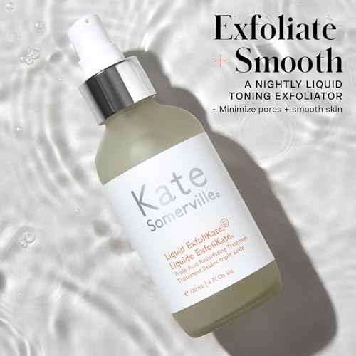 Kate Somerville Liquid ExfoliKate ? Triple Acid Resurfacing Treatment, Clinically Formulated AHA Overnight Facial Exfoliator, Smooths Skin and Minimizes Pores, 4 Fl Oz