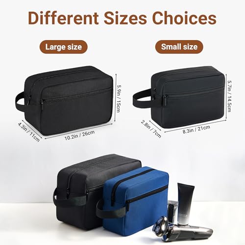 Elviros Travel Toiletry Bag for Women and Men,Lightweight Makeup Bag Hanging Dopp Kit with Shaving Compartment Cosmetic Organizer Large Tool Bag Travel Essentials,Gifts for Men(Large,Black)