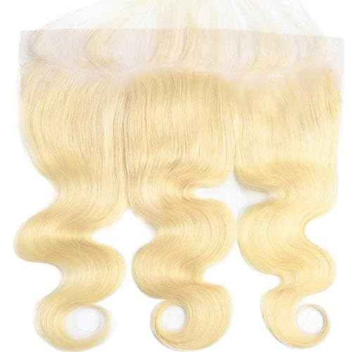 613 Frontal 13x4 HD Transparent Lace Closure 100% Russian Blonde Human Hair Ear To Ear Blonde Frontal Free Part Natural Hairline 18 Inch