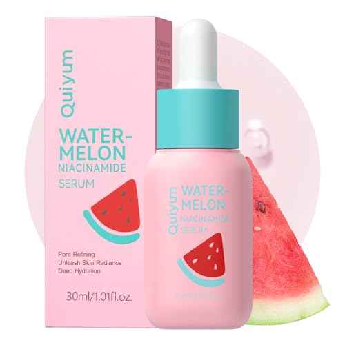 Niacinamide Serum for Face, Skin Care with Watermelon Extract & Hyaluronic Acid, Vitamin C, Hydrating, Glow, Anti-Aging, for Uneven Skin Tone, for Teens Girls Women Gifts, 1 Fl. Oz